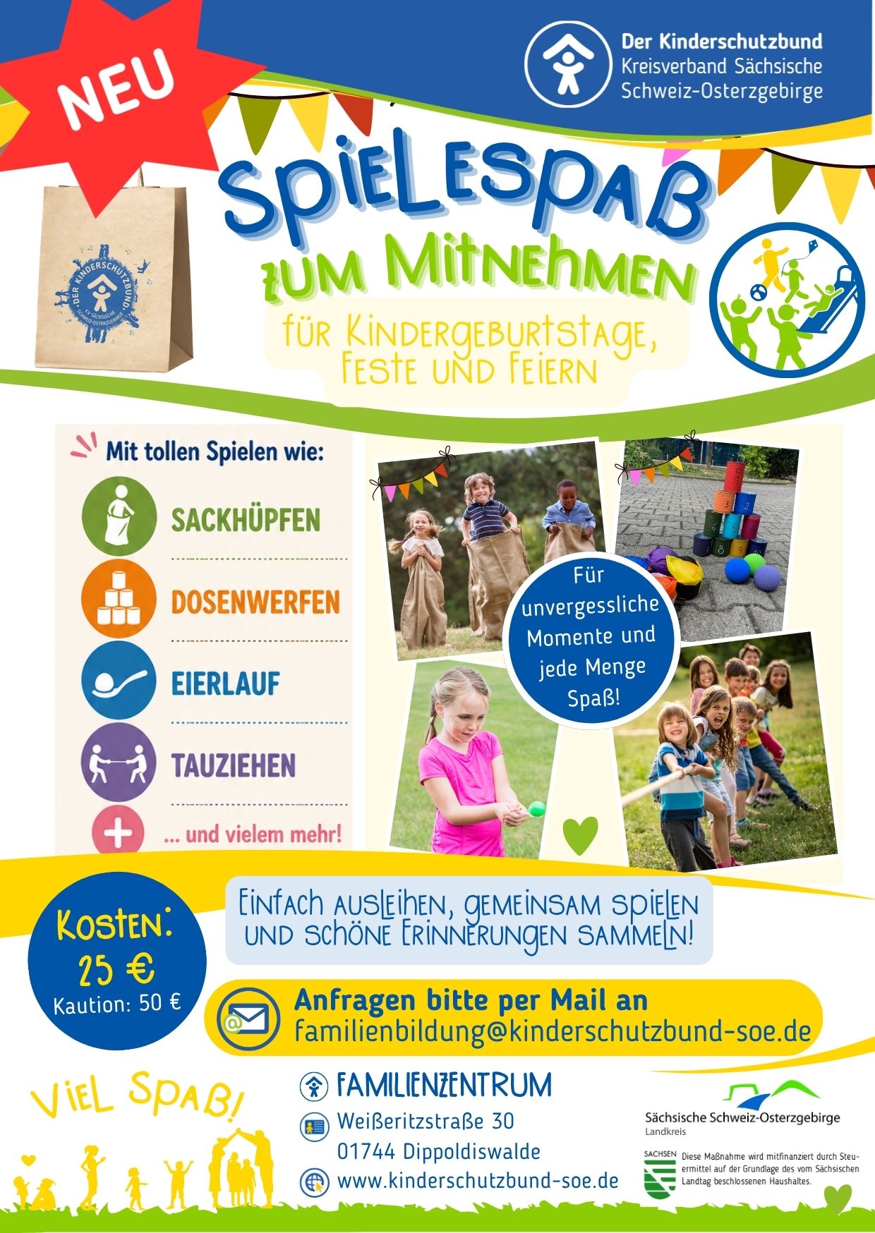 Bunte Spielangebote für Kindergeburtstage und Feste, um gemeinsam viel Spaß zu haben und schöne Erinnerungen zu sammeln.